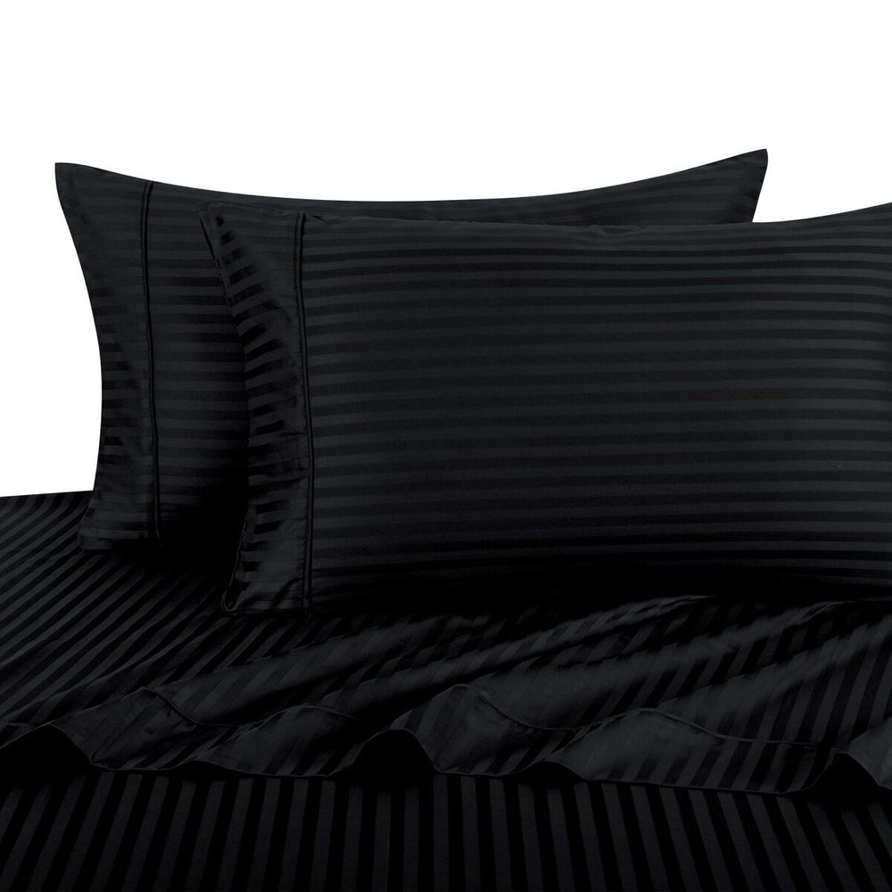 GoLinens Olympic Queen Sheet Set - Striped 300 Thread Count
